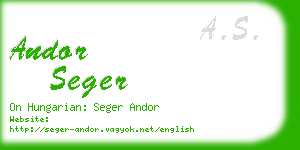 andor seger business card